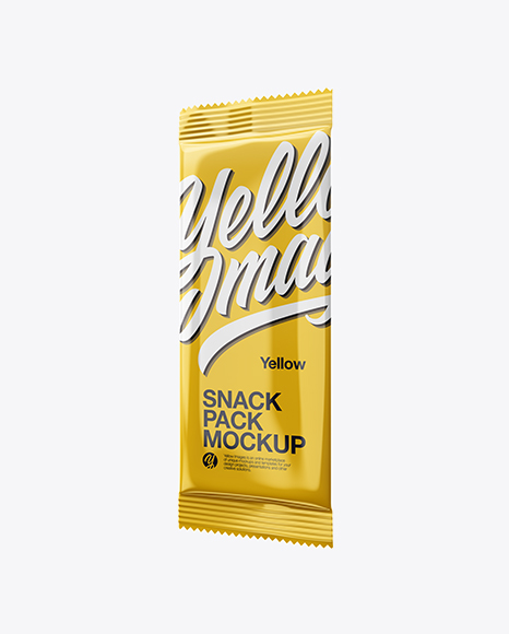 Glossy Snack Pack Mockup - Half Side View