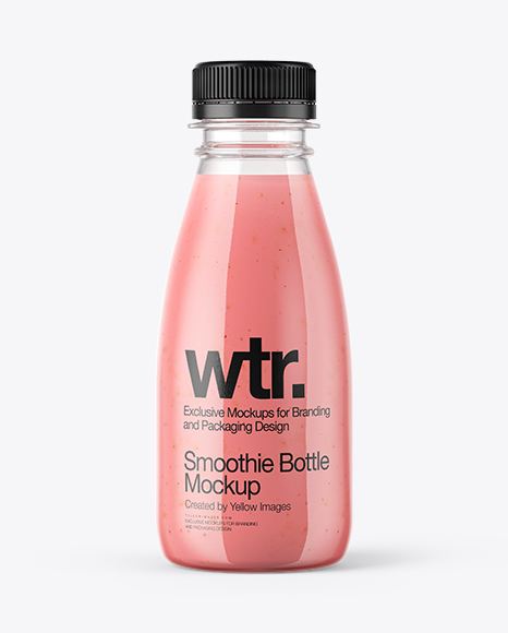 Strawberry Smoothie Bottle Mockup