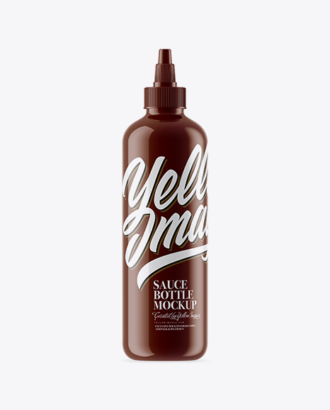 Glossy Sauce Bottle Mockup