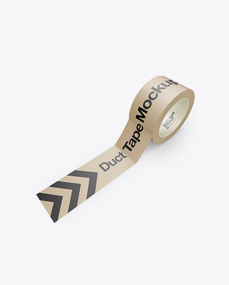 Kraft Duct Tape Mockup - Half Side View (High-Angle Shot)