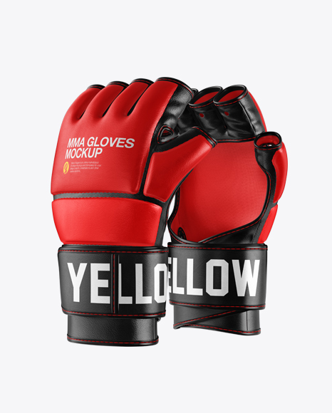 Two MMA Gloves Mockup - Half Side View