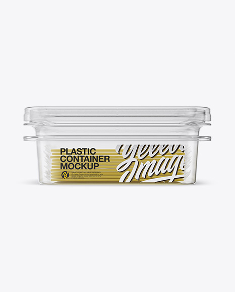 Transparent Container with Wrapped Sliced Cheese Packs Mockup - Front, Side & Top Views