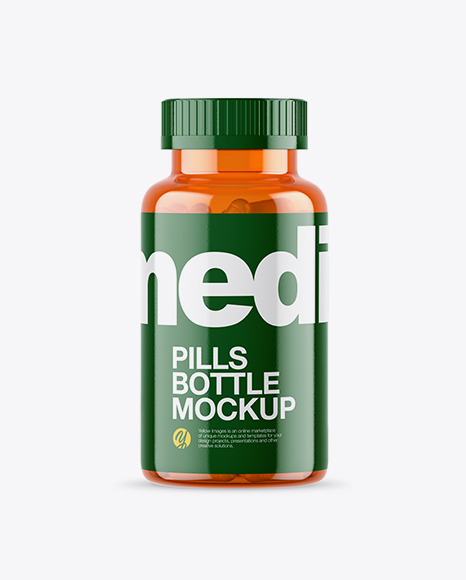 Orange Pills Bottle Mockup