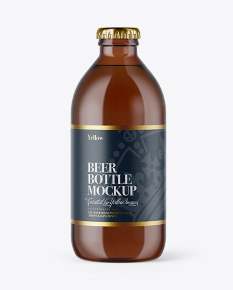 Amber Beer Bottle Mockup