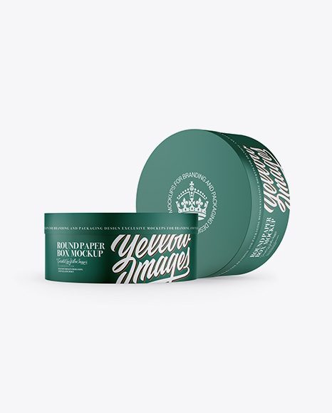 Glossy Round Paper Boxes Mockup