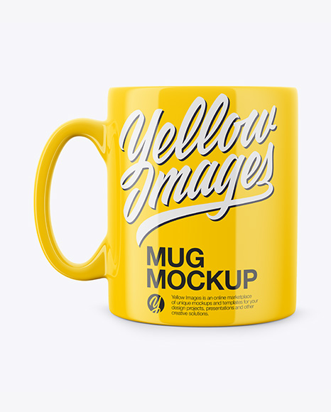 Glossy Mug Mockup - Front View