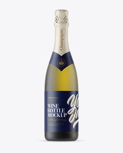 Frosted Green Glass Champagne Bottle Mockup