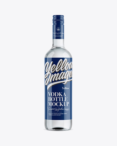 Clear Glass Bottle With Vodka Mockup