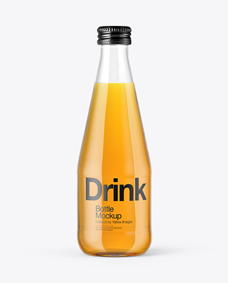 Glass Bottle with Soft Drink Mockup