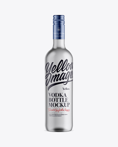 Frosted Glass Bottle With Vodka Mockup