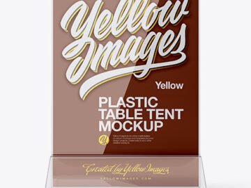Plastic Table Tent Mockup - Front View