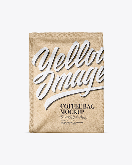 Kraft Paper Coffee Bag Mockup - Front View
