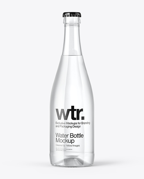 500ml Clear Glass Water Bottle Mockup