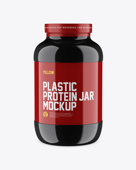 Glossy Protein Jar Mockup