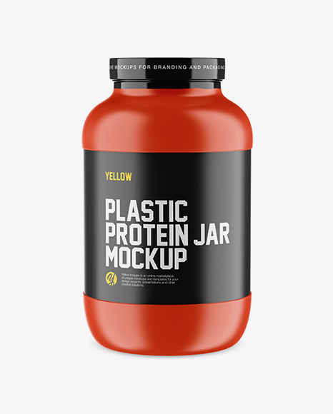 Matte Protein Jar With Glossy Cap Mockup