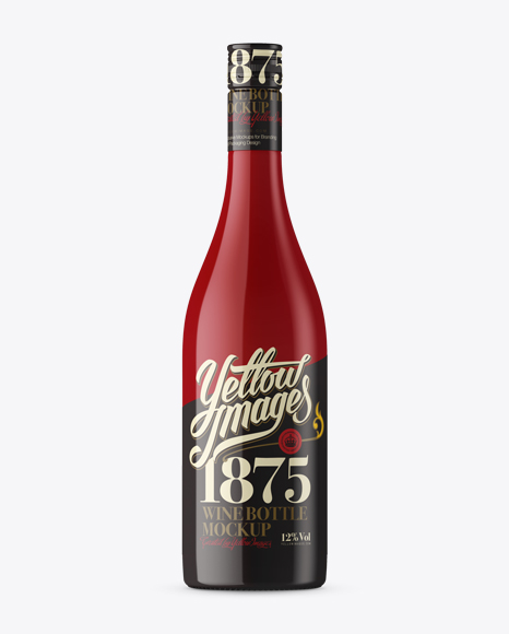 Burgundy Style Bottle Mockup - Front View