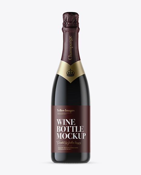 Dark Glass Champagne Bottle with Textured Foil Mockup