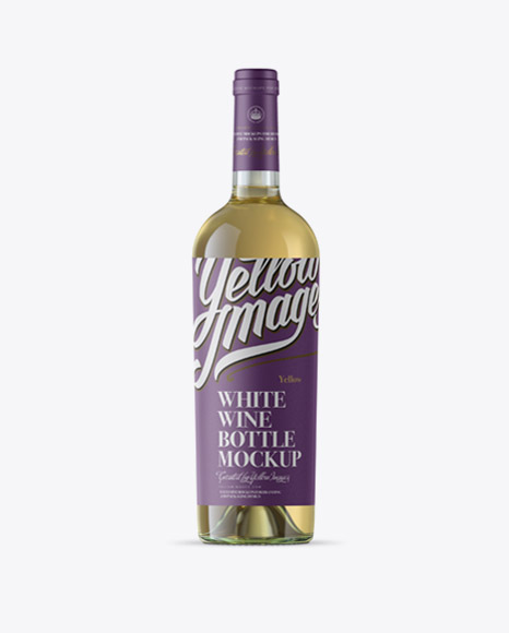 Clear Glass Bottle w/ White Wine Mockup