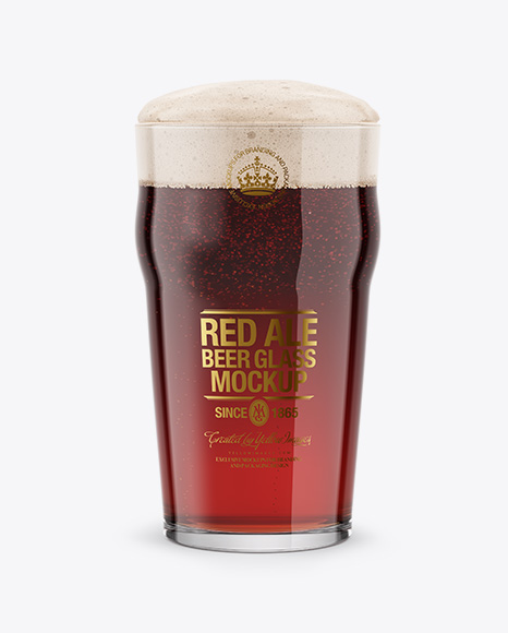 Red Ale Beer Glass Mockup