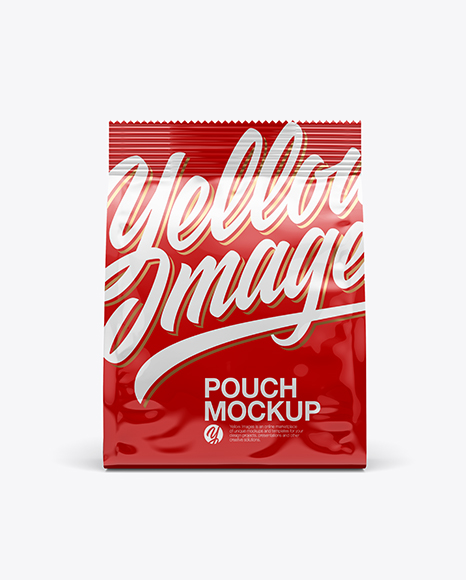 Glossy Pouch Mockup - Front View