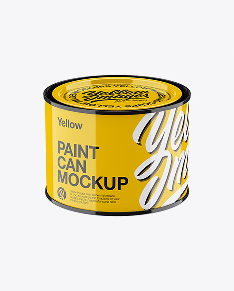 Glossy Paint Can Mockup - High Angle