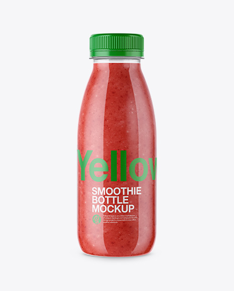 Clear Bottle with Watermelon Smoothie Mockup
