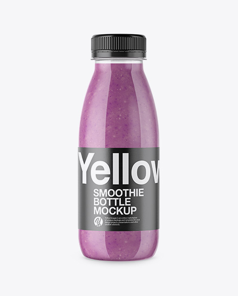Clear Bottle with Berries Smoothie Mockup