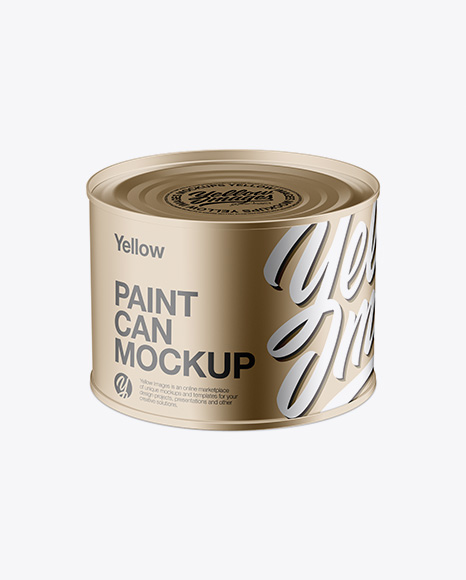 Metallic Paint Can Mockup - High-Angle Shot