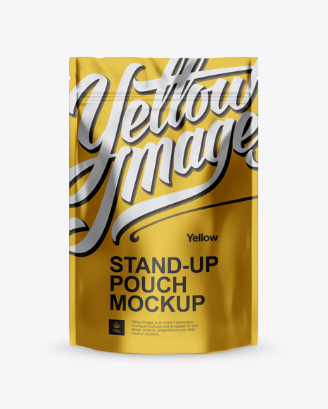Metallic Stand-up Pouch Mockup - Front View
