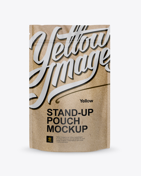 Kraft Paper Stand-up Pouch Mockup - Front View