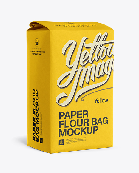 Paper Flour Bag Mockup - Halfside View