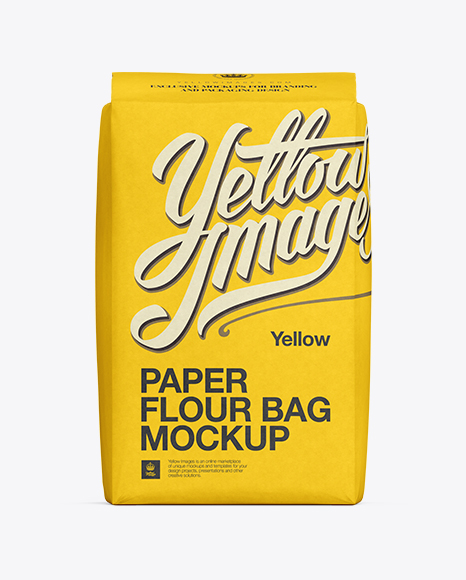 Paper Flour Bag Mockup - Front View