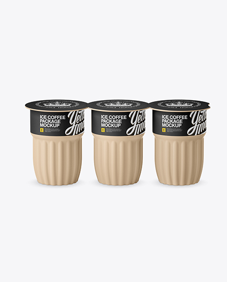 Matte Ice Coffee 3 K-Cups Package Mockup - Front View (High-Angle Shot)