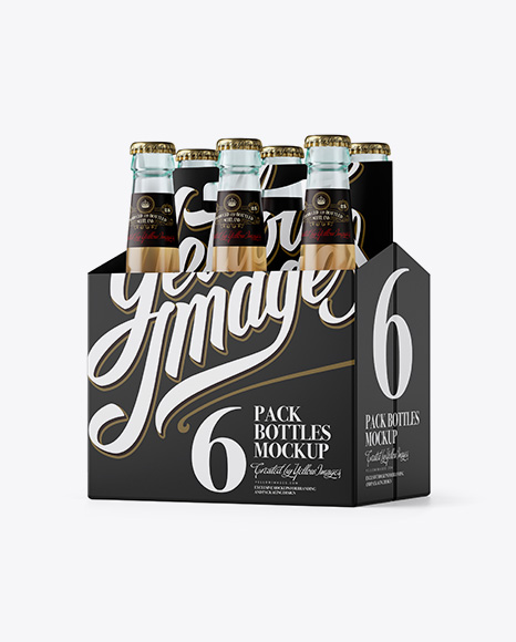 White Paper 6 Pack Beer Bottle Carrier Mockup - 3/4 View