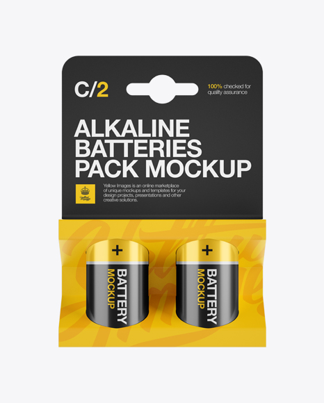 2 Pack Battery C Mockup - Front View
