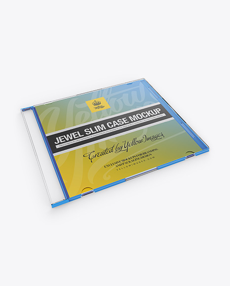 Jewel Slim Case Mockup - Half-Side View (High-Angle Shot)