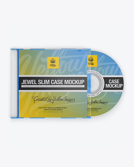 Jewel Slim Case with Disc Mockup - Front View