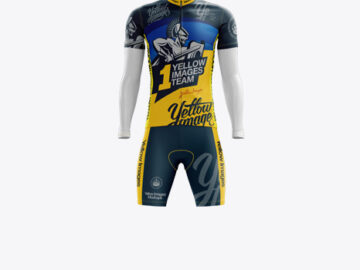 Men’s Full Cycling Kit with Cooling Sleeves Mockup (Front View)