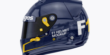 F1 Helmet Mockup - Side View
