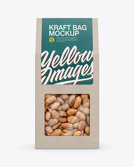Kraft Paper Box W/ Almonds - Front View