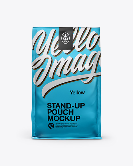 Stand Up Matte Metallic Pouch Mockup - Front View
