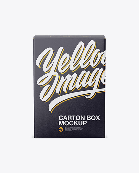 Glossy Carton Box Mockup - Front View