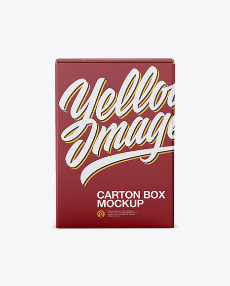 Matte Carton Box Mockup - Front View