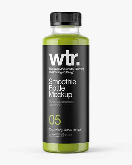 Green Smoothie Bottle Mockup