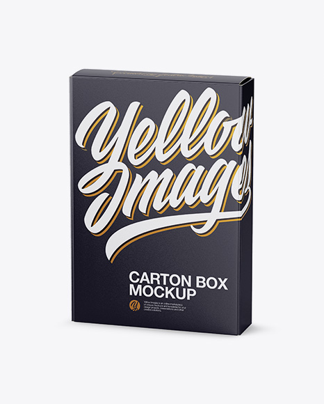 Glossy Carton Box Mockup - Half Side View (High-Angle Shot)