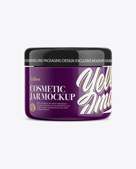 Glossy Cosmetic Jar Mockup - Front View
