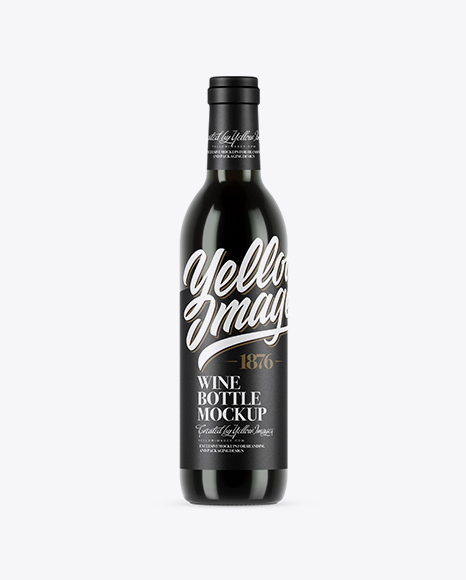 375ml Dark Glass Wine Bottle Mockup