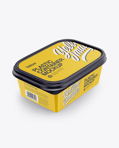 Matte Plastic Container Mockup - Half Side View (High-Angle Shot)
