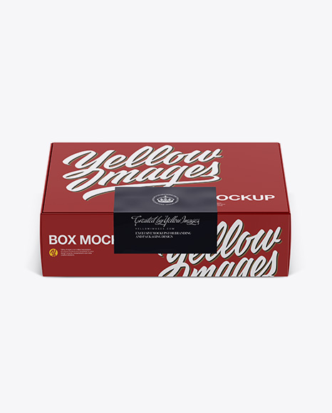 Matte Paper Box W/ Label Mockup - Front View (High-Angle Shot)