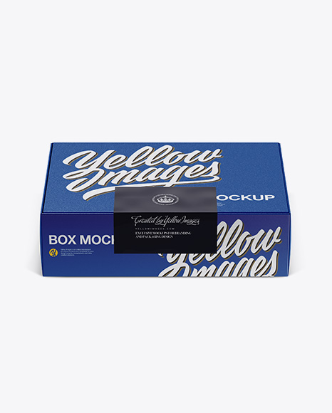 Textured Paper Box W/ Label Mockup - Front View (High-Angle Shot)
